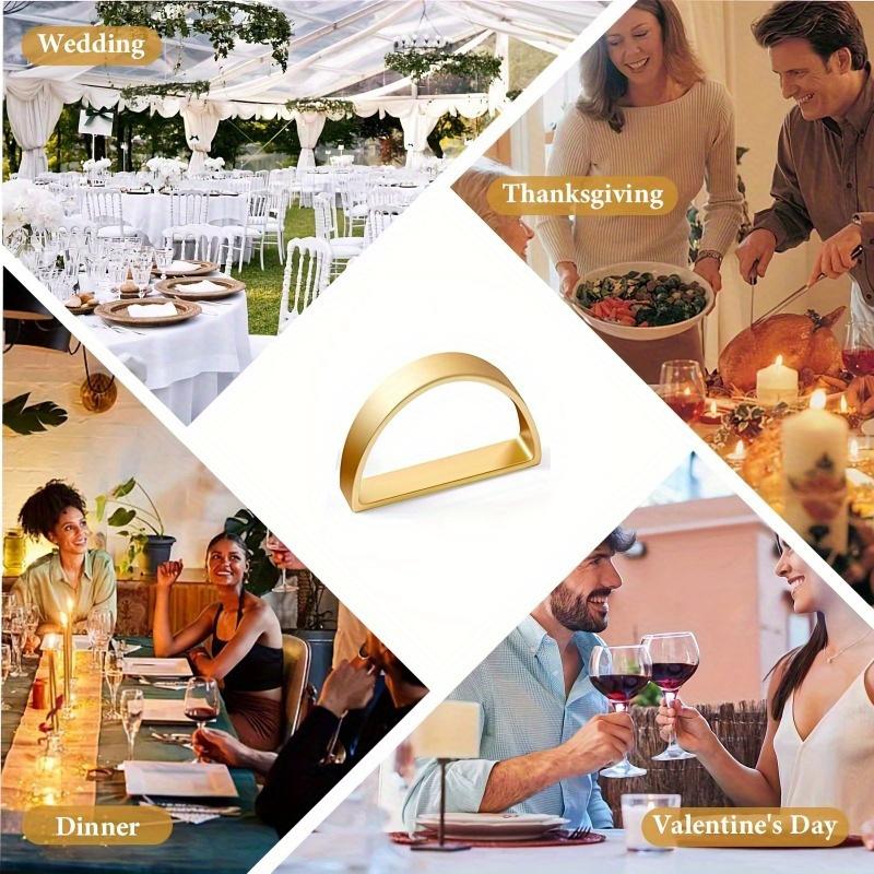 12pcs Zinc alloy semi-circular napkin ring creative modern and simple D-shaped napkin clasp gold napkin ring