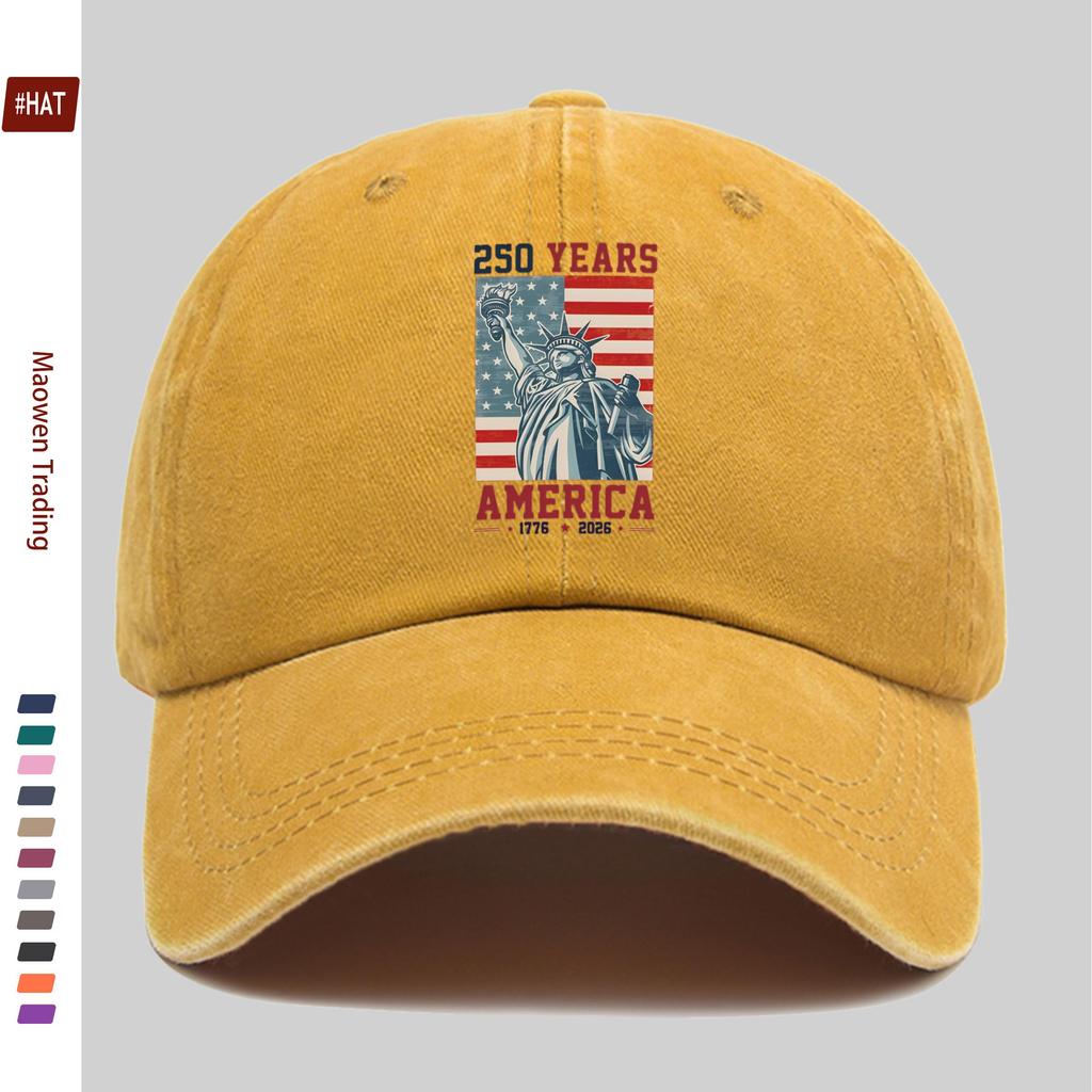 pc Independence Day Element Printed Baseball Cap with American Flag Design Sun Hat Party Decor Hat Comfortable Lightweight Tr