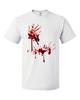 Erwachsene Blutige Spritzer Handabdruck Halloween Opfer Horror Unisex Weißes T-Shirt