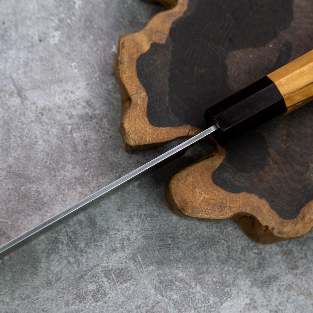 6.3 Inch Nakiri Knife Stainless Silver Steel No. 3 Blade Olive Wood Handle Sharp Chef Cleaver Slicing Japanese Kitchen Knife