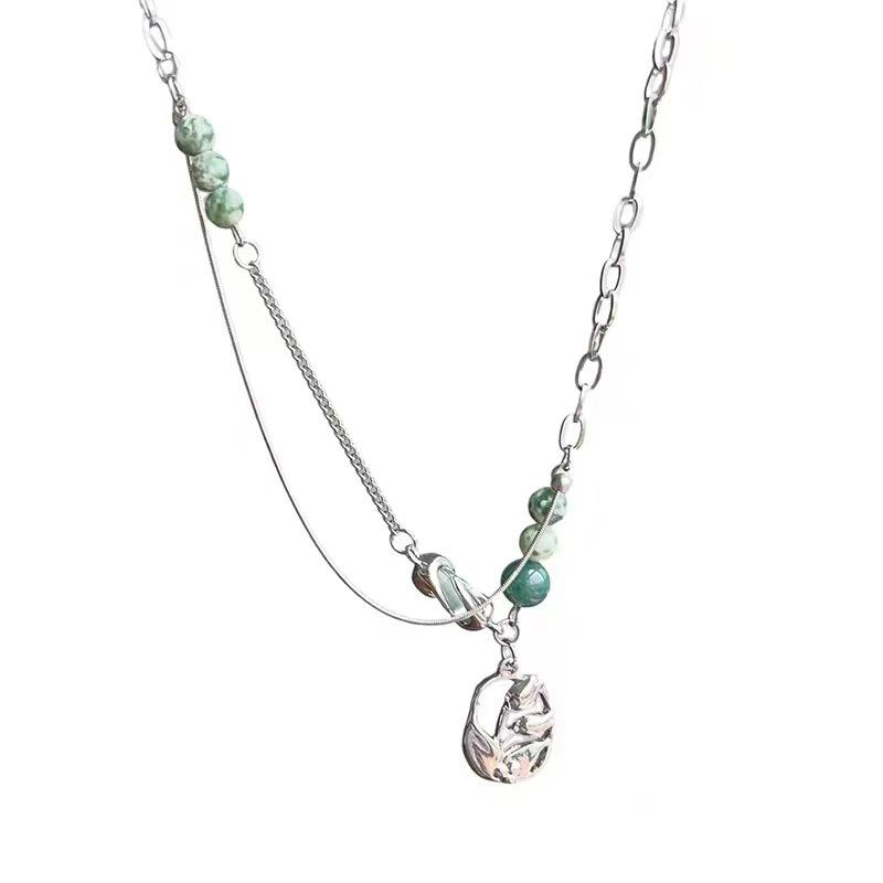 Original New Chinese Tulip Splicing Necklace Muse Pure Desire Wind Cute Sweet Niche Design Simple Clavicle Chain