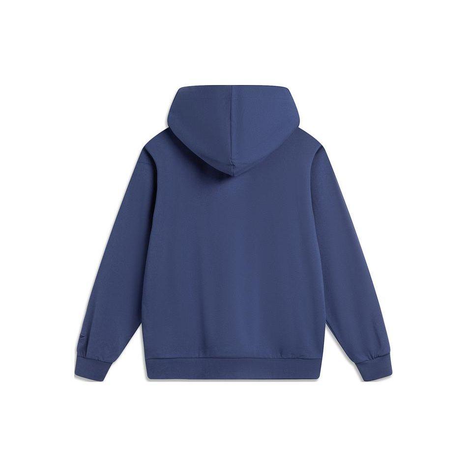 Li Ning Weekend Youth Letter Embroidery Casual Hoodie Sweatshirt Unisex Sweatshirt Deep-Navy AWDU781-3