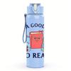 1PC It Is A Good Day To Read Book Art 750ml Color Plastic Water Bottle Leakproof Flip Straw Lid For Sports Office Home Use