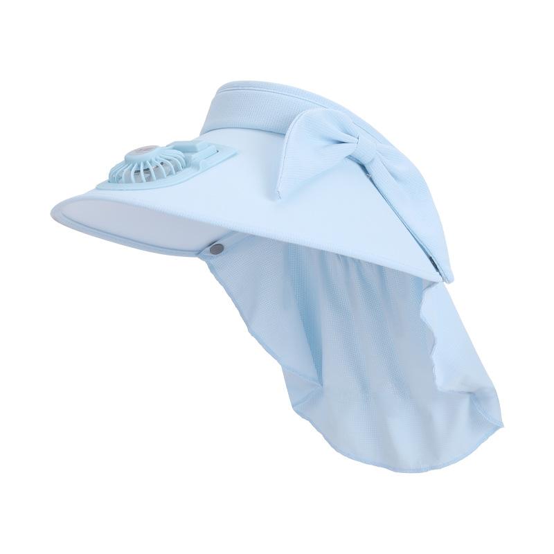 Summer Eaves with Fan Hat Women's Outdoor Travel Sunshade Empty Top Hat Fashionable Versatile Sunscreen Sun Hat