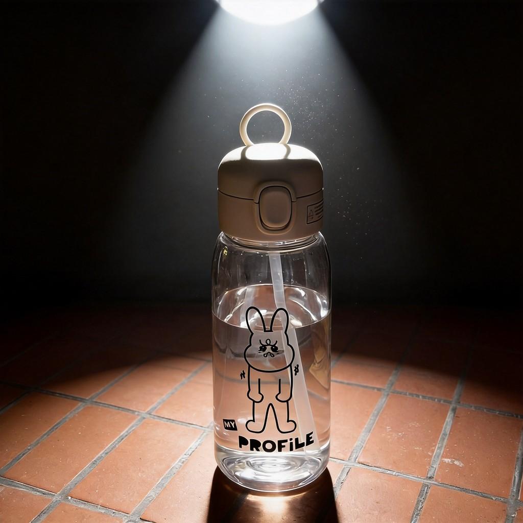 Bouncing Straw Water Bottle With Logo Portable Waterproof For Office And Travel