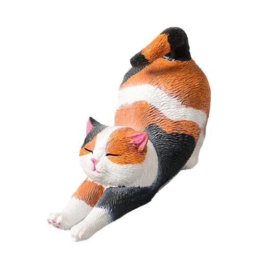 Mini Estatuetas de Gato Fofas Resina Gato Estátua se Esfriando Escultura de Gatinho Pequeno para Interior