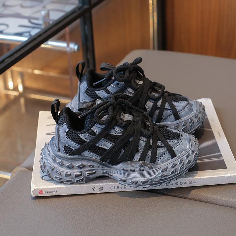 

Детская спортивная обувь, обувь для мальчиков, летняя дышащая обувь для бега для пап 37 yards inner length 22.5cm серый