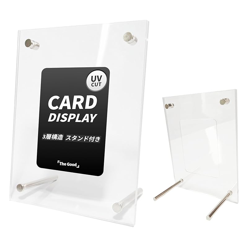 

[UV cut] Trading card With stand display case clear acrylic frame trading cards screw down storage exhibition storage collection 3 layers structure
