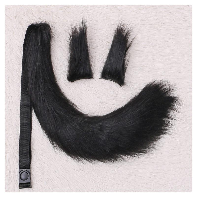 Un accessoire de cosplay de fille renard fait main, une barrette d'oreille de bête, une queue de bête, un ensemble queue paire d'oreilles de renard