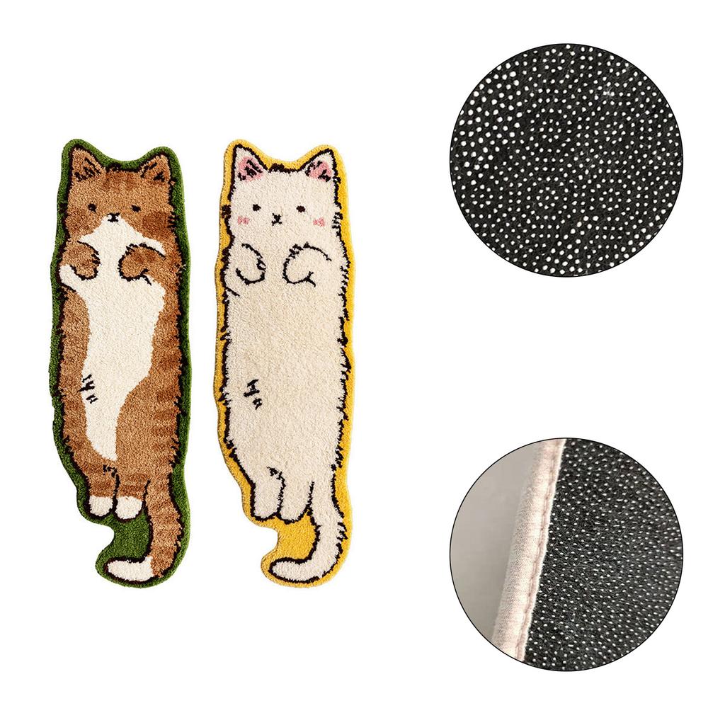 Washable Polyester Area Rugs for Bedroom Cute and Funny Children's Carpet in Irregular Shape Cat Entryway Rug