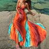 2025 Spaghetti Strap Gradient Island Style Beach Dress