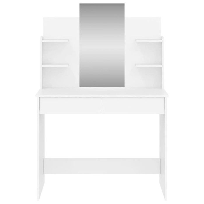 VidaXL Dressing Table with Mirror, Makeup Table with 2 Drawers, Cosmetic Table with 4 Shelves, Storage Furniture 837574