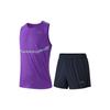 Solid Color Round Neck Sleeveless Vest Mid Waist Straight Leg Shorts Casual Sports Set Men Sets Purple Black 952325201-1