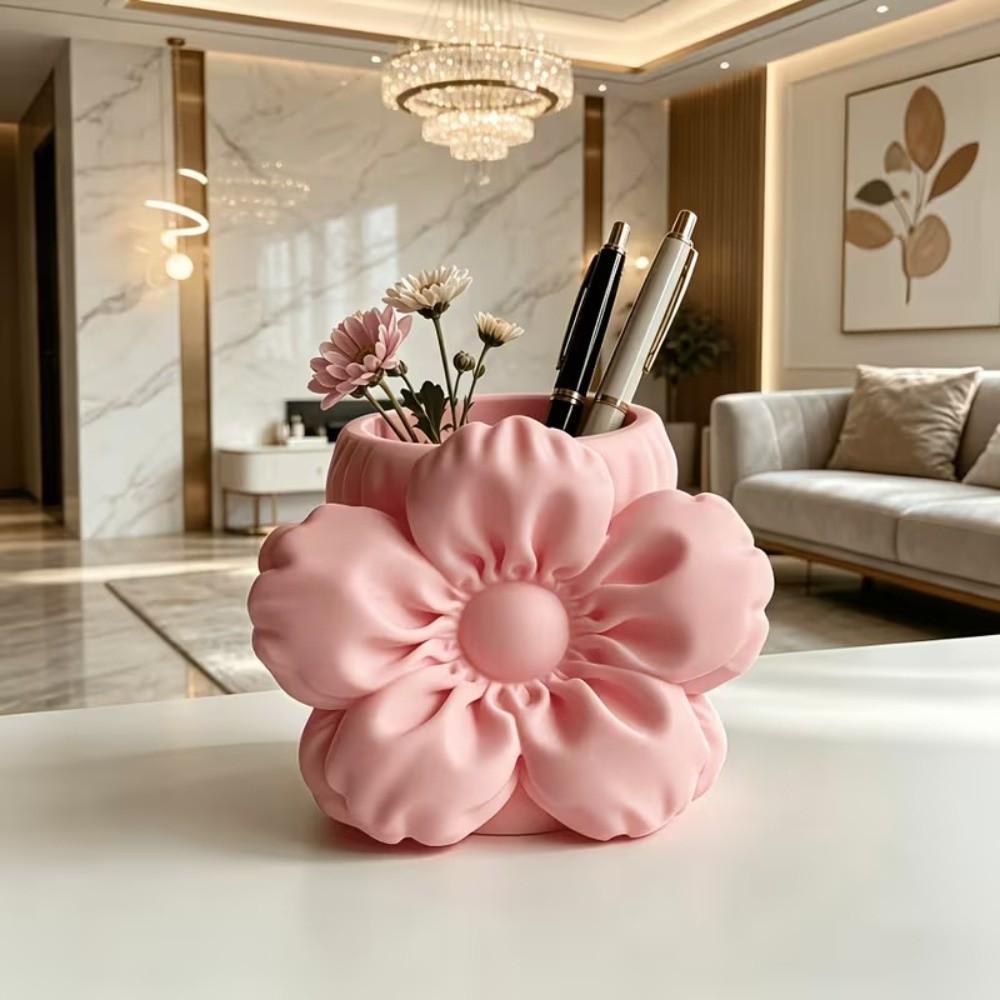 Makeup Brush Bin 3D Printed Pen Stand Simulation Floral Model  Home Table Settings