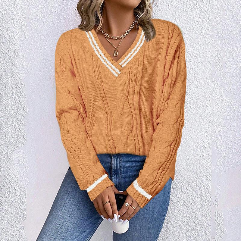 

ZANZEA Женский повседневный свитер с V-образным вырезом и длинными рукавами, вязаный свитер 3XL белый