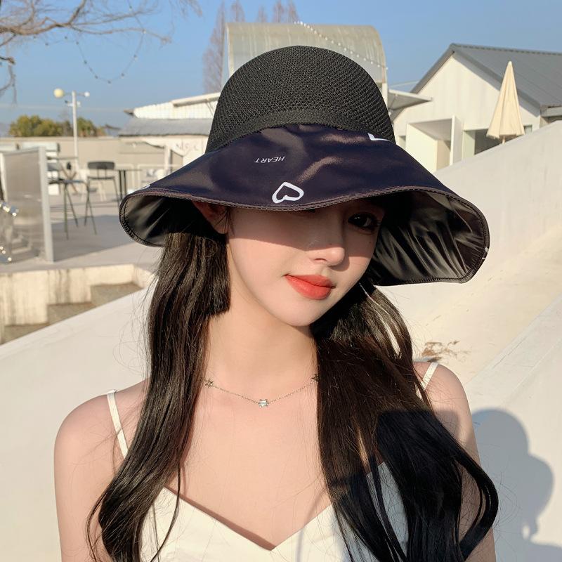 Vinyl hat women's love bow sun hat summer sun hat