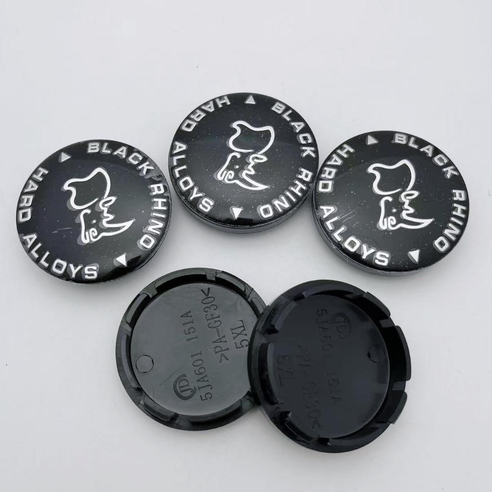 4pcs 56MM Black Rhino Logo Emblem Car Wheel Center Caps Car Accessories for Wheels Hubcaps Auto Hub Centre Cover Replace