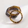 Leopard Print Geometric Resin Bracelet - Retro Layered Design