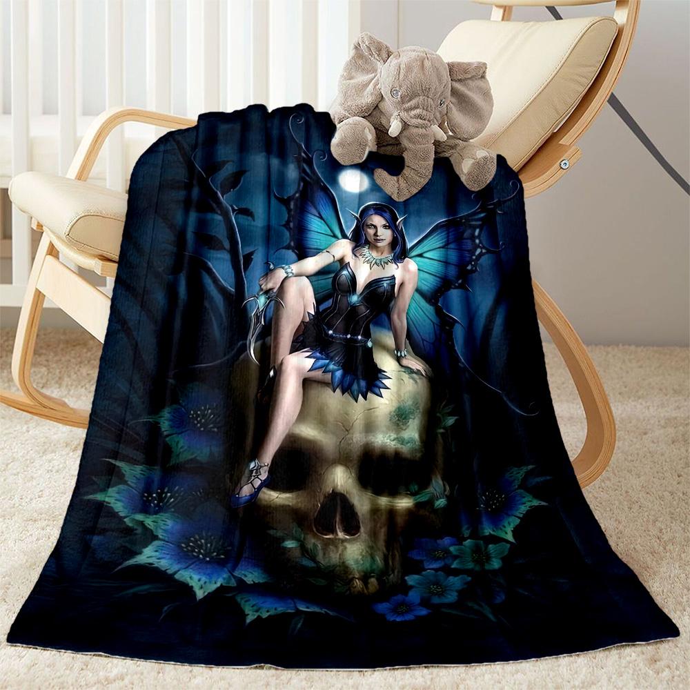Gothic Style Blanket Warmthful Decor Perfect for Livingroom Seaside Picnics Four Seasons Multipurpose Modern Perfect Gift for Relatives and Friends