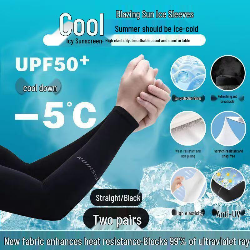 Ice Silk UV Sun Protection Arm Sleeves for Men & Women - Lightweight Cycling Gloves & Elbow Pads