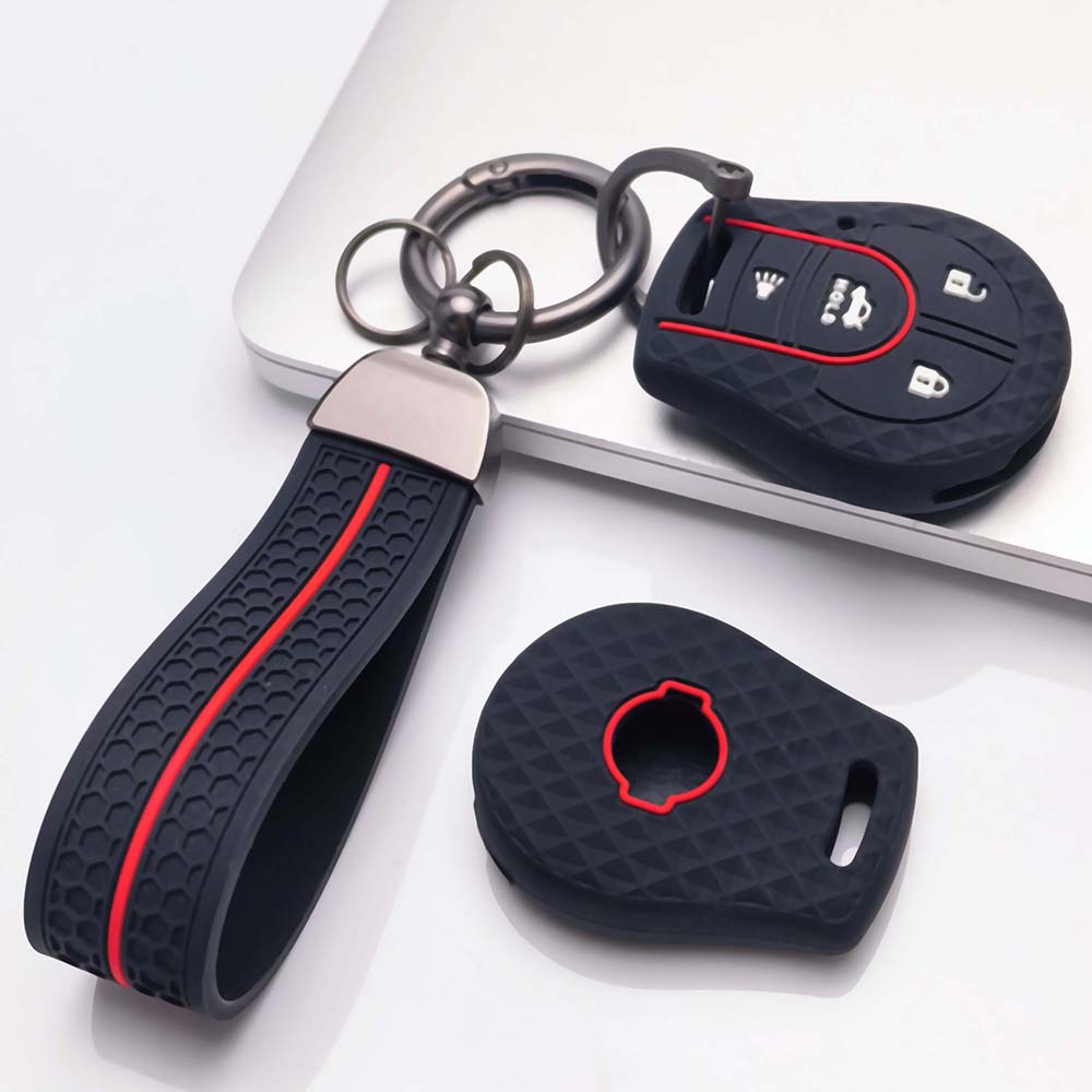 Key Cover for Nissan sentra leaf b17 pathfinder r52 ze2 versa note with Keychain Anti-Scratch Guard Shockproof Protection Soft Grip Texture