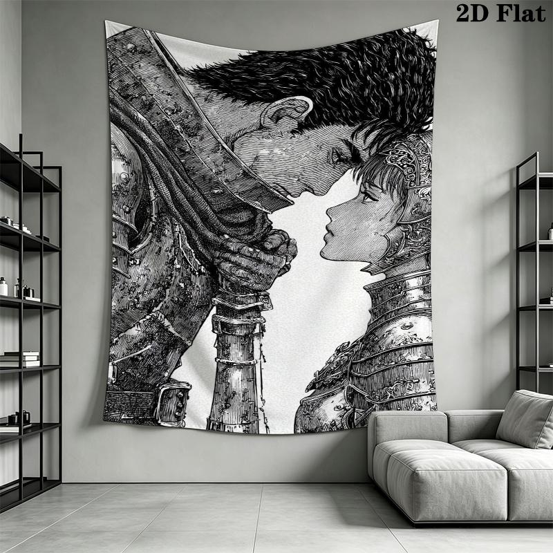 Tapisserie murale Berserk Accroche murale esthétique Couverture en tissu imprimé Tapisseries décoratives pour chambre à coucher salon Décoration intérieure
