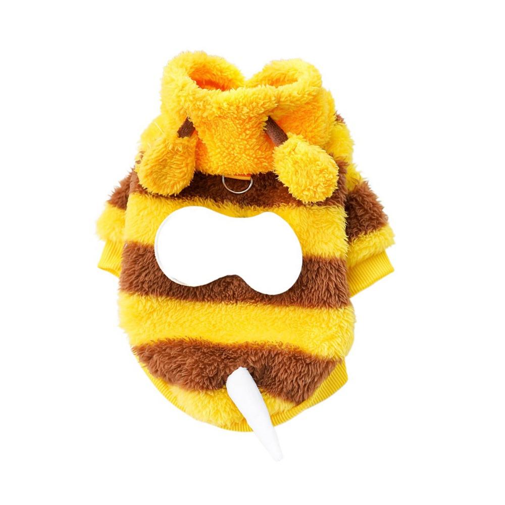 Warm Pet Halloween Bee Hoodies Soft Winter Dogs Jumpsuits  Cosplay Party