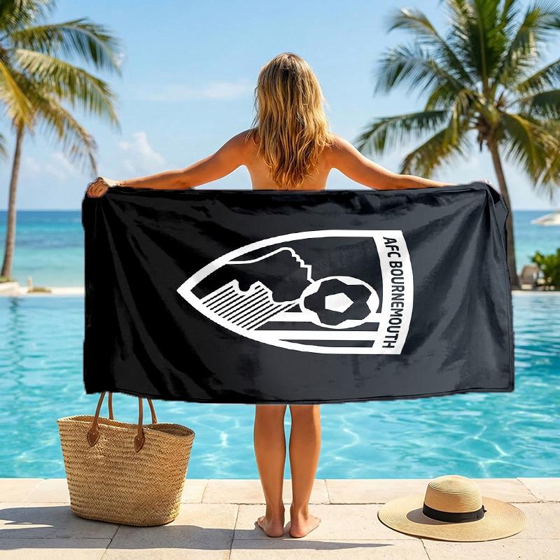 Bournemouth Football Beach Towel Soft Microfiber Summer Towel Quick Dry Absorbent Towel for Beach Swimming Pool Travel