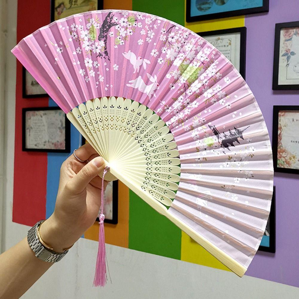 Chinese Style Dance Hand Fan Vintage Folding Fan Portable Retro Fan Crafts  Dance