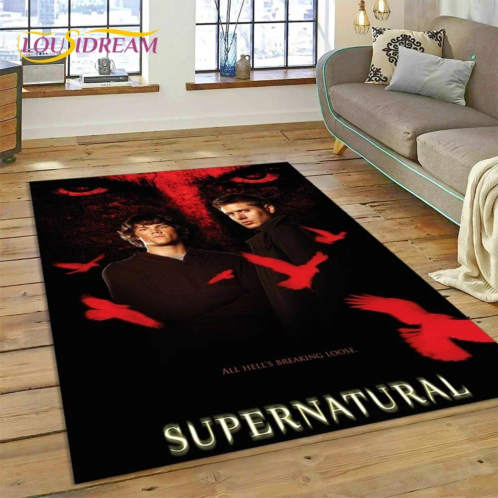SPN Newest Supernatural Dean Sam 3D Carpet Rug for Bedroom Living Room Home Sofa Decoration,Children Game Large Decor Floor Mat