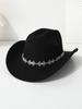 Western Cowboy Top Hat Tibetan Chinese Knot Casual Top Hat Festival Party Felt Hat