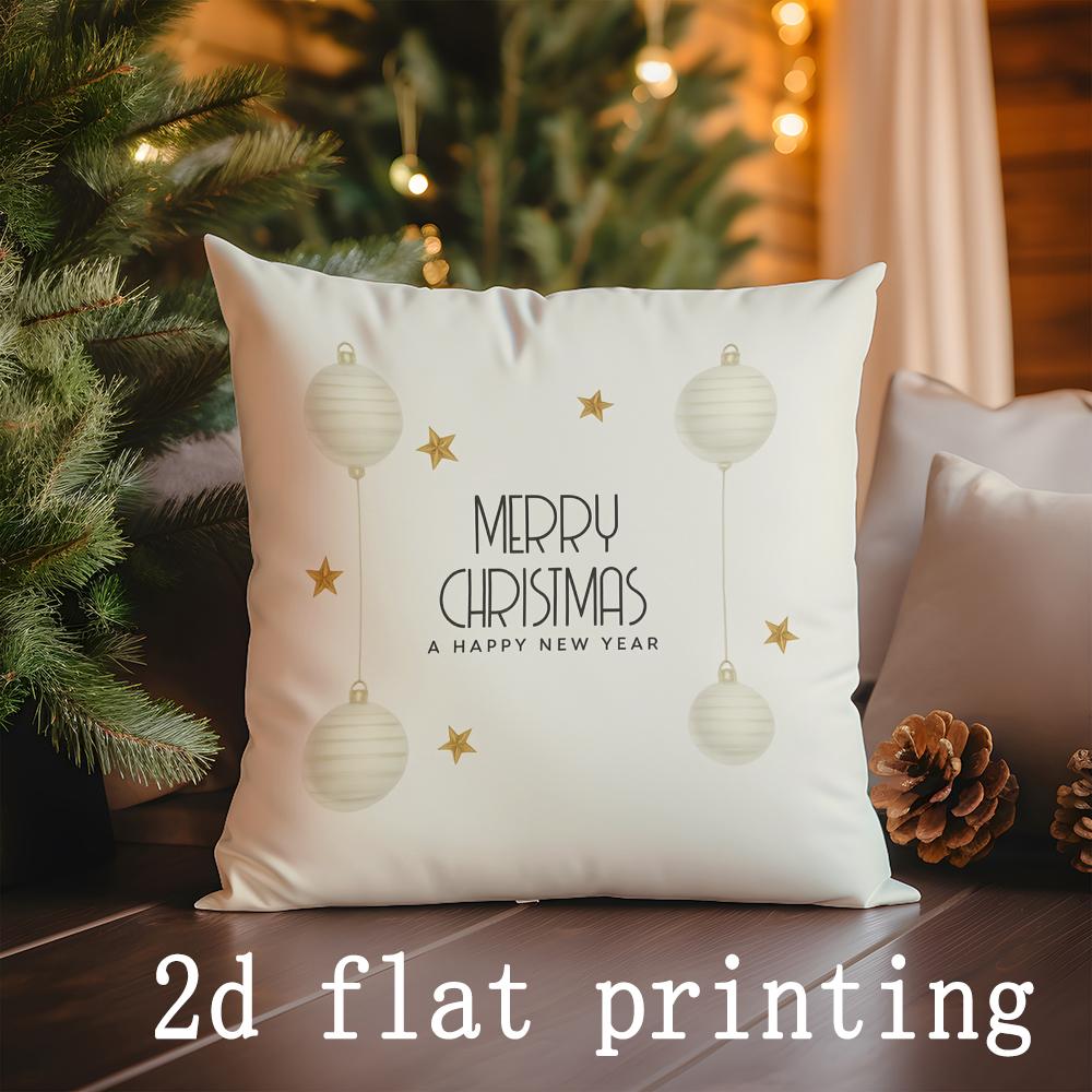 Home Decor Merry Christmas Patterned Pillowcases Suitable For Sofa Bedroom Car Pillow Cover Cushion Rectangular Back Cushion
