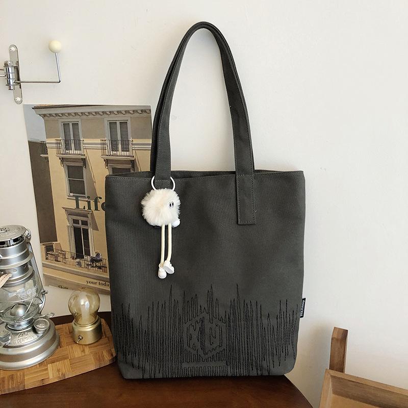 Simple commuter canvas bag women s large capacity fashion letter tote bag tote bag shoulder bag