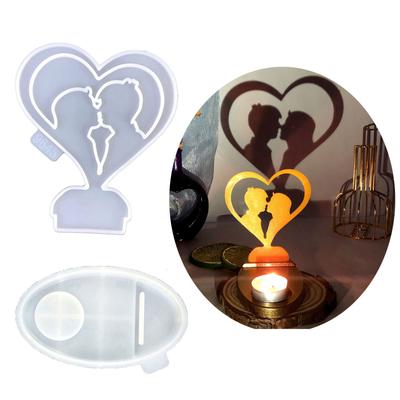 Juego de 2 moldes para candelabros, yeso, hermosos candelabros, moldes de resina, manualidades, moldes de silicona