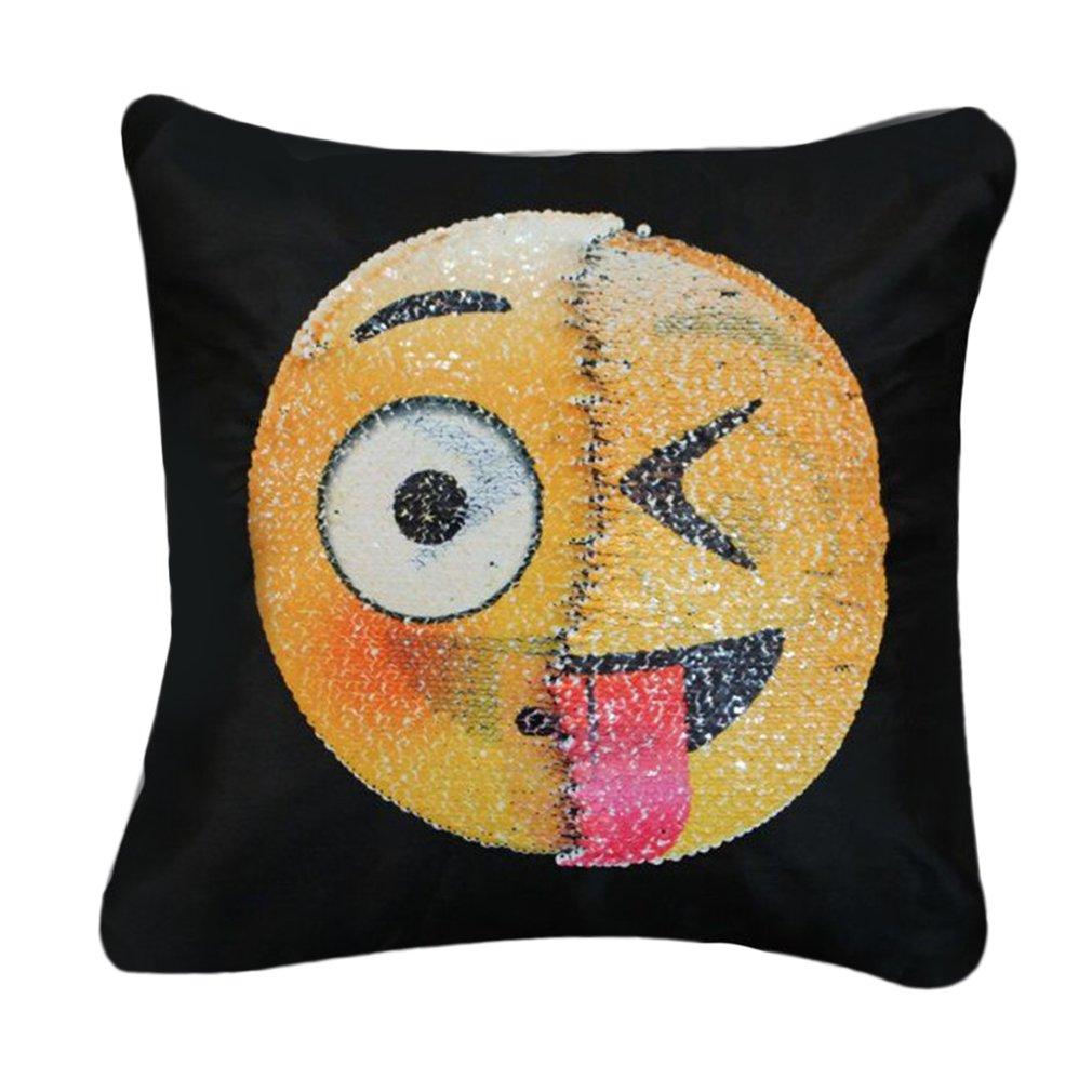 sequin face pillow