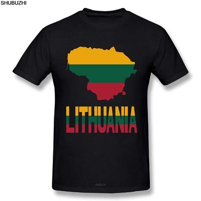 Funny Unisexs Lithuania Map Flag and Text  Cotton Prints Casual Short Sleeve TShirt Fashion T Shirt Brand Sbz8245