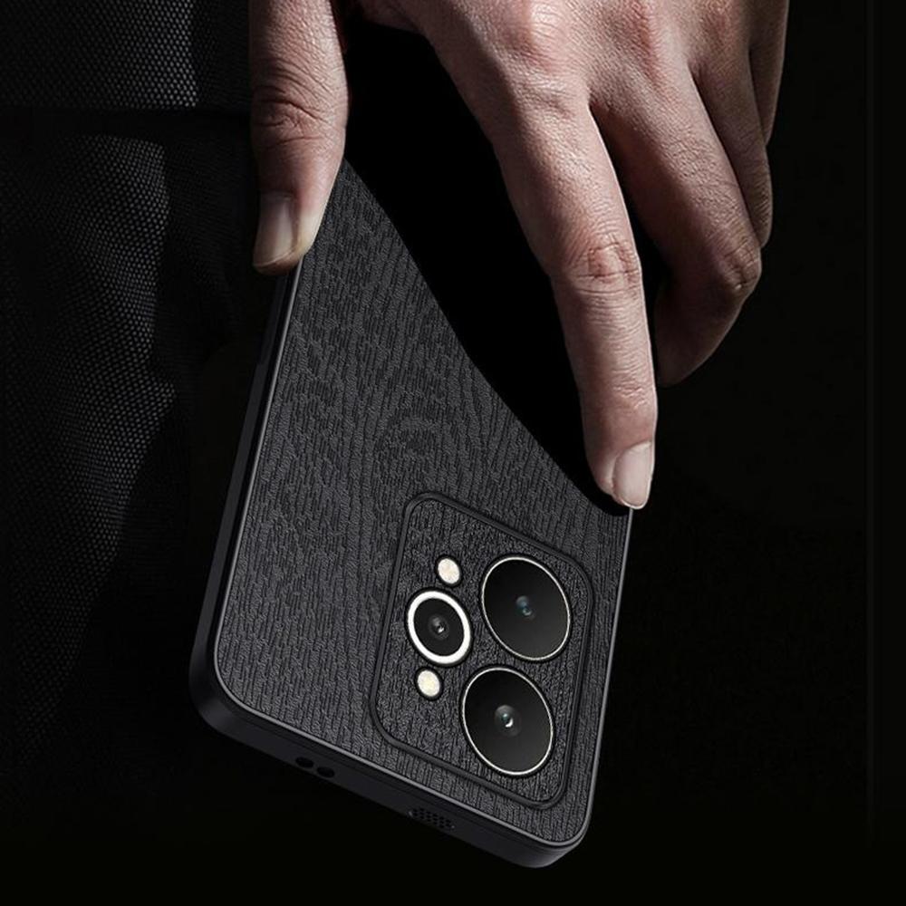 For Realme 15 Pro 5G Case Wood Texture PU Leather Coated PC TPU Phone Cover
