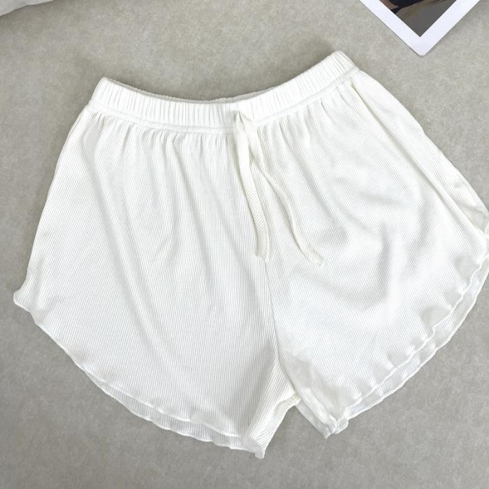 Ladies' Summer Modal Pajama Shorts - Solid Color, Casual, Loose-Fit Home Wear