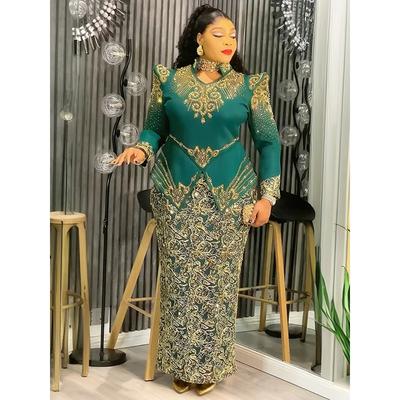 Robes Femmes Élégante Manches Longues Maxi Robe Ankara Dashiki Tenues Mariage Fête Soirée Robe Robe de Soirée