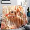 Rabbit Print Flannel Blanket, High quality Comfortable for All Seasons, Home Decor, Warmth and Comfort, Perfect for Christmas Gifts