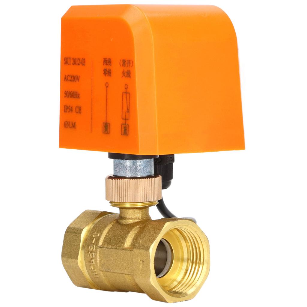 Motorisiertes Kugelventil, 2-adrig, 2-Wege, normalerweise offen, DN25, Messing, ABS, Synchronmotor, AC220V