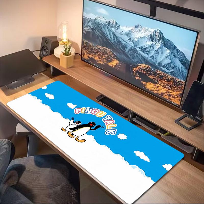 Penguin Silhouette Art Large Size Mouse Pad Large Gaming Table Cushion Nonslip Laptop Tablet Big Mousepad Xxl Mat Mini Pc Playmat With Lock Edge