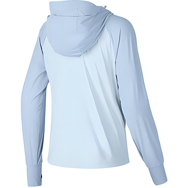 Skechers Letter Print Hooded Quick-Dry Zipper Comfortable Casual Sports Long Sleeve Sun Protection Jacket Women jackets Blue P224W168-03VQ