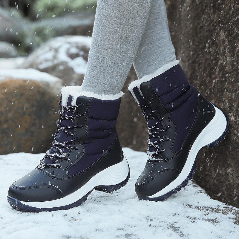 Women's Boots Lightweight Fur Boots Ankle Heels Winter Shoes Woman Fashion White Platform Botas Mujer Snow Boots Winter Footwear