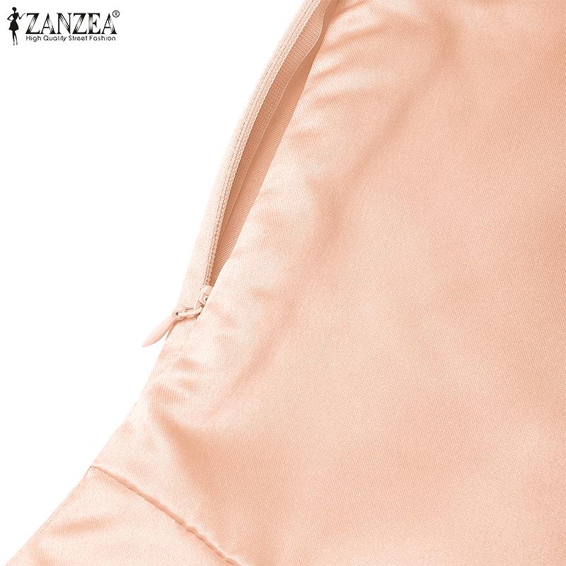 ZANZEA Women Casual Round Neck Summer Sleeveless A-Line Dress