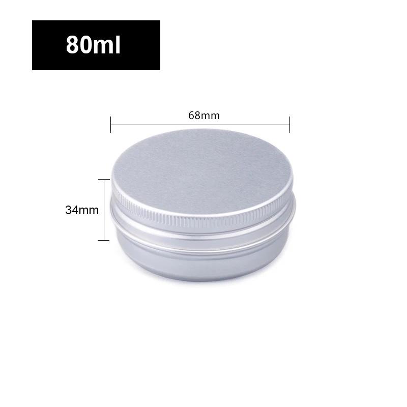 5 Ml 10 Ml 15 Ml 30 Ml 50 Ml 80 Ml Round Aluminum Box Tin Can Screw Lid Storage Scented Candle Lip Balm Oil Empty Jar /510 Pcs