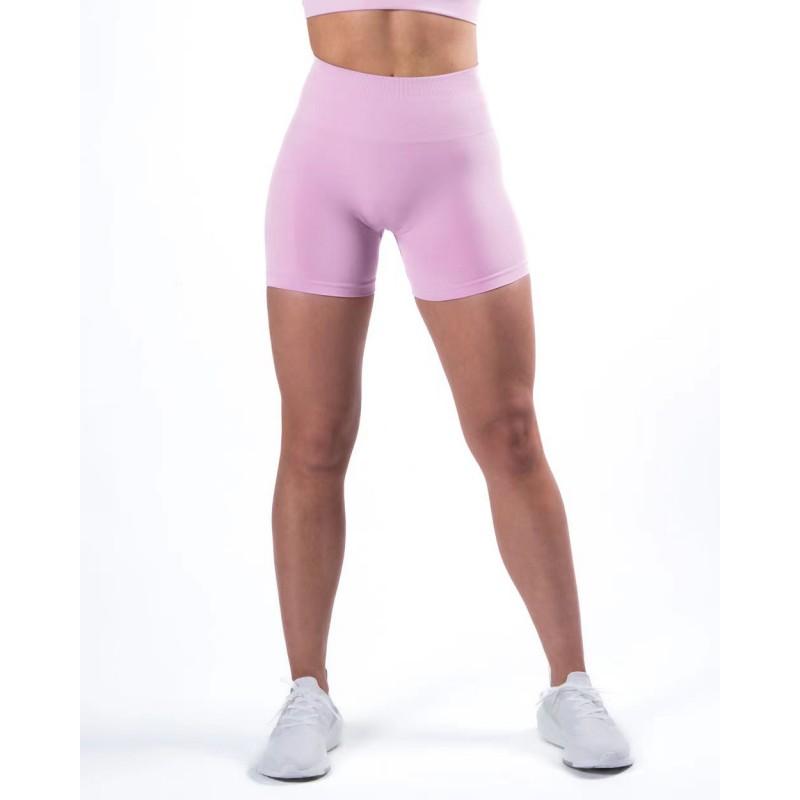 Seamless Side Jacquard Yoga Shorts Women Fitness Workout 3/4 Length High Waist Stretch Gym