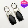 Laser Engrave Vintage Keyring for Men Women Metal Leather Car Keychain Personalize Company Key Chain Ring