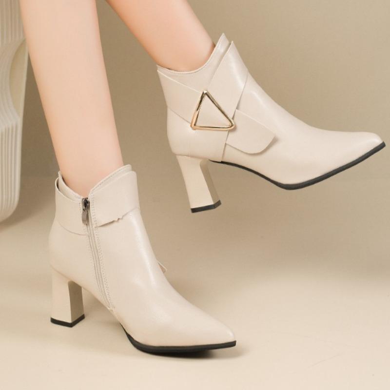 New Luxury Women's Ankle Boots 2025Autumn and Winter Casual High Heels Fashion Designer and Calf British Style Girls Short Boots