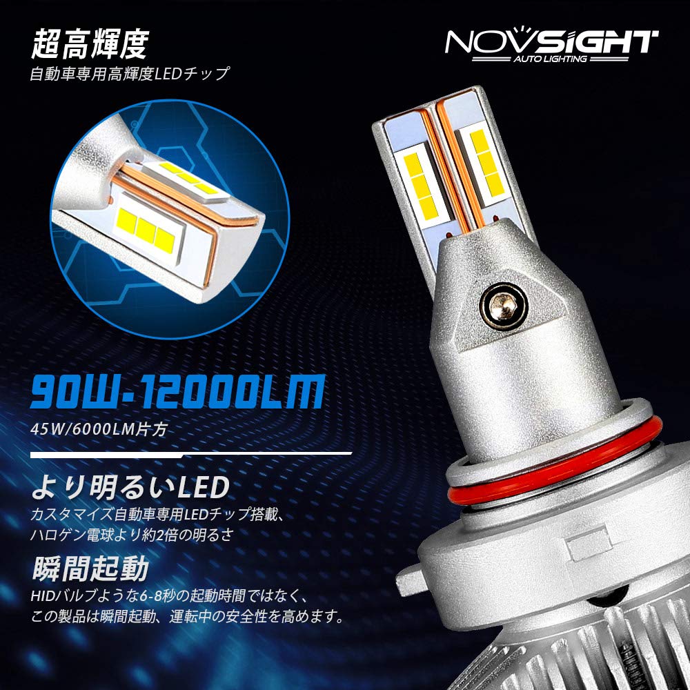 NOVSIGHT HB3/HB4 LED Headlight HB3/HB4 Universal Type HB3 LED High Beam 9005 HB3 LED